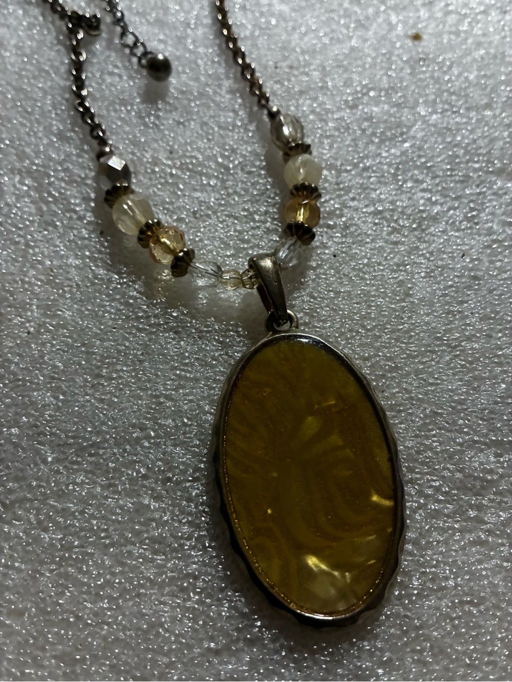 K.G Yellow Oval Pendant Necklace - Women's Jewelry